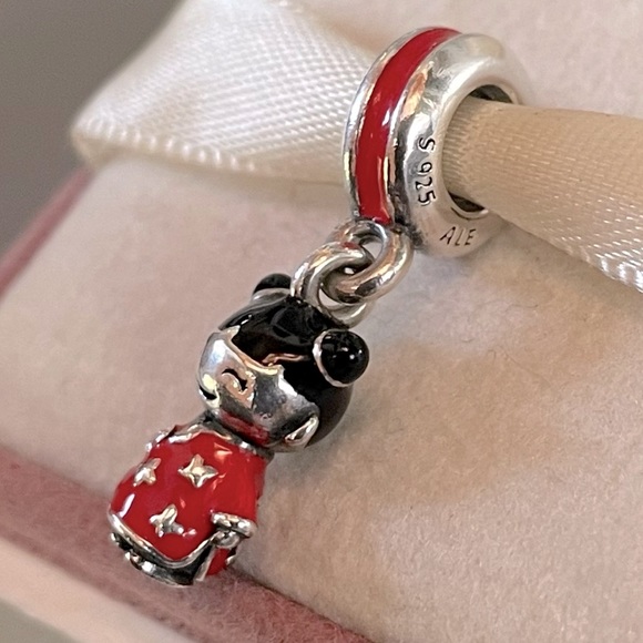 Pandora Sterling Silver 925 & Red Enamel Chinese Lucky Girl Dangle Charm - Picture 2 of 4